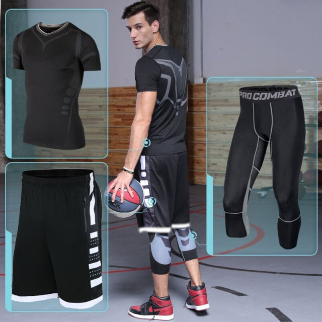 Training Compression Tracksuit - 3 Piece Shorts, Leggings & T-Shirt —  HoopersDome