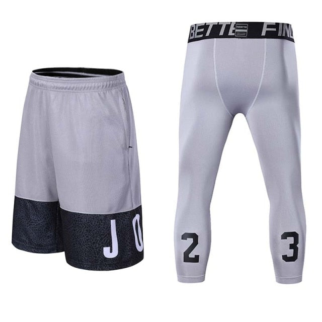 Men Basketball Shorts with Compression Tights — HoopersDome