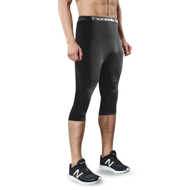 Men Basketball Tights - 3/4 One Leg Cropped — HoopersDome